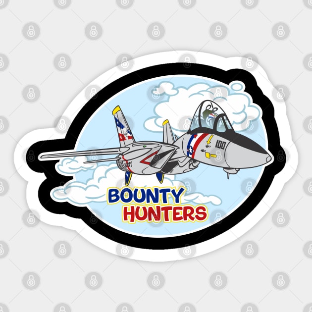 Tomcat Cartoon VF-2 Bounty Hunters Sticker by MBK